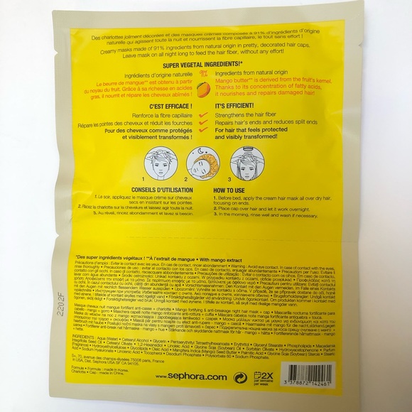 3/$20 Sephora Mango Hair Sleeping Mask NWT - Picture 2 of 3